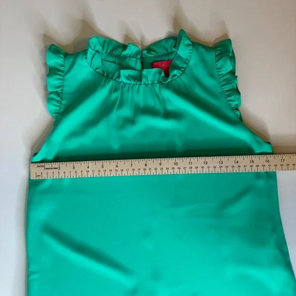 Lilly Pulitzer Green Sleeveless Ruffled Blouse - Picture 9 of 9
